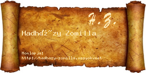 Hadházy Zomilla névjegykártya
